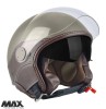 Casca open face pentru scuter - motocicleta (demi-jet) Max Helmets model DJDV06 LS Vision SV (ochelari soare integrati) culoare: maro Genesi mat (MGO)