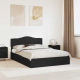 Cumpara ieftin Pat cu storage cu headboard Negru 150 x 200 cm Lemn compozit