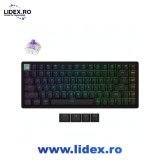 Tastatura gaming magnetica wireless Keychron K2 HE Standard Edition, Tri-Mode 2.4GHz/BT/USB-C, aluminiu, switch-uri Hall Effect Gateron Double Rail, T