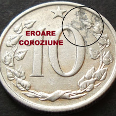 Moneda exotica 10 HALERU - RS CEHOSLOVACIA, anul 1962 *cod 2609 A = EROARE