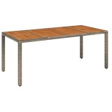 Cumpara ieftin Masa de gradina cu blat din sticla gri, 190x90x75 cm, poliratan