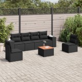 Cumpara ieftin Gossi set canapele de gradina cu perne, 7 piese, negru, poliratan