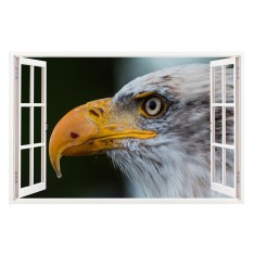 Sticker decorativ, Fereastra 3D, Vultur, 85 cm, 274STK
