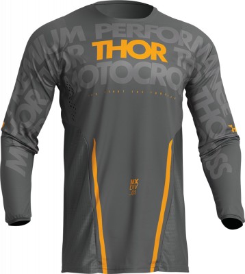 Tricou motocross/enduro Thor Pulse Mono, culoare gri inchis/galben, marime M Cod Produs: MX_NEW 29107104PE foto