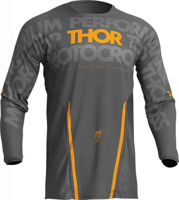 Tricou motocross/enduro Thor Pulse Mono, culoare gri inchis/galben, marime M Cod Produs: MX_NEW 29107104PE