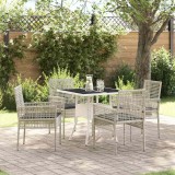 VidaXL Set de masă pentru grădină 5 pcs Gri Rattan poli