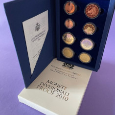 SAN MARINO 2010 - Set Euro monetarie - PROOF - cutie / certificat