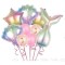Set baloane aniversare pentru fetita, set din 9 baloane, Cyrax, Tematica Sirene, 5 Baloane Folie, 4 baloane latex, Roz