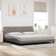 vidaXL Cadru de pat fără saltea, gri taupe, 200x200 cm, textil