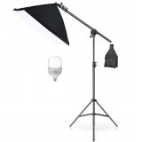 Cumpara ieftin Softbox cu macara ajustabila, trepied reglabil 200 cm, bec foto LED 20W