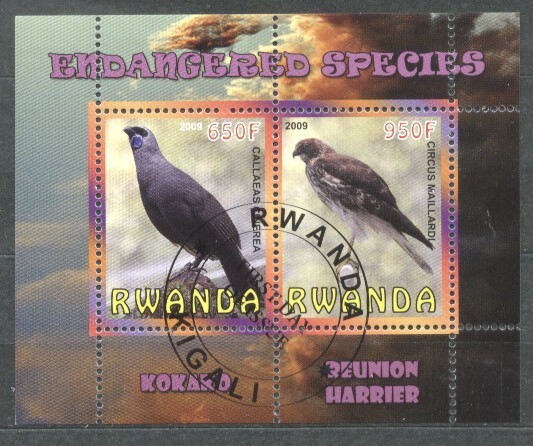 Rwanda 2009 Birds, perf.sheetlet, used T.041