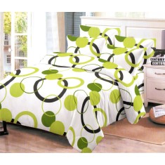 Lenjerie de pat pentru o persoana cu husa de perna dreptunghiulara, Tekapo, bumbac mercerizat, multicolor