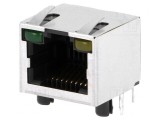 Soclu RJ45 Cat5 Ecranat cu LED 8p8c THT