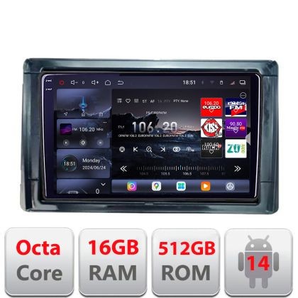 Navigatie Toyota 2DIN Edotec Kit-TY2DIN 8 core QLED 2K 16+512 360 Android Waze USB Navigatie Internet Youtube Radio CarStore Technology