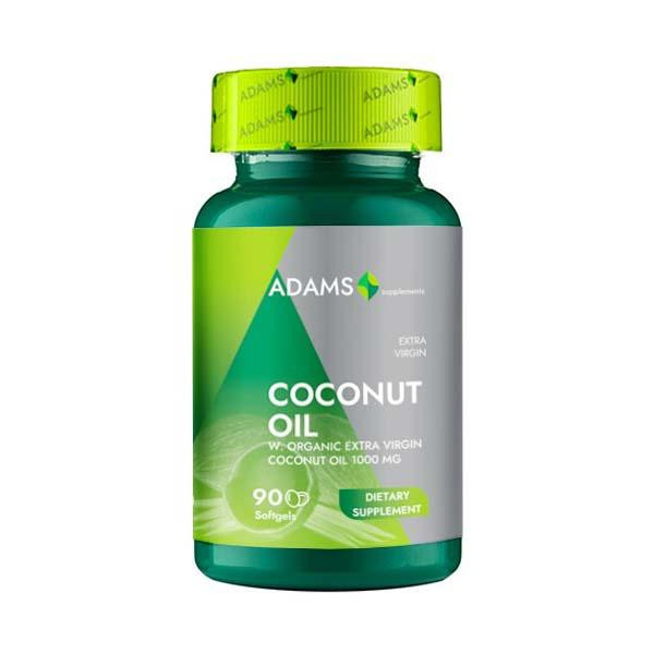 Supliment Alimentar Coconut Oil 1000 miligrame 90 capsule Adams