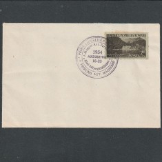 Plic Prima Expozitie Filatelica a Regiunii Autonome Maghiare 1954 cu o valoare LP361