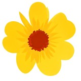 Cumpara ieftin Sticker decorativ, Floare, Galben, 60 cm, 10563ST, Oem