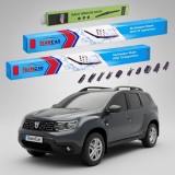 Cumpara ieftin Ștergătoare Dacia Duster I HS Black Touch 2016-2017 | Set Față și Spate Flat Premium &ndash; TeamCar&reg;