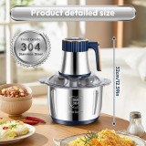 Cumpara ieftin Tocat Electric Multifunctional Piashow, 500W, Bol Inox 5L, 6 Lame Spiralate, 5 Viteze, Albastru/Argintiu
