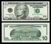 USA SUA █ bancnota █ 10 Dollars █ 2003 █ P518 UNC cu pată mică de cerneală roșie