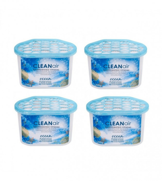 Set 4 dezumidificatoare pasive de absorbtie a umezelii cu aroma oceanica