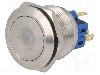 Intrerupator anti-vandalism, ON-(ON), &Oslash;25mm, ONPOW - GQ25-11D/G/12V/S