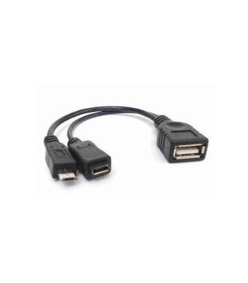 Cablu adaptor OTG cu alimentare micro USB mama+tata foto