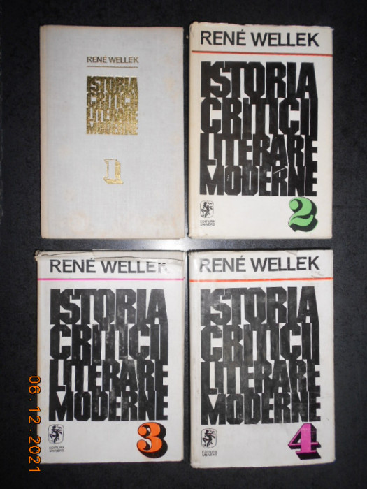 RENE WELLEK - ISTORIA CRITICII LITERARE MODERNE 4 volume 1974, editie cartonata