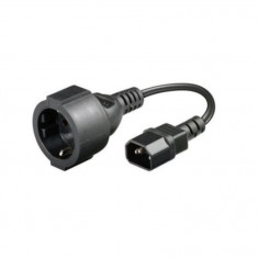Cablu adaptor C14 tata - Schuko mama, lungime 0.15 m