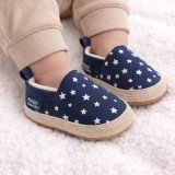 Pantofiori bleumarin tip mocasini cu stelute (Marime Disponibila: 6-9 luni