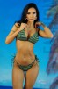 SW2373-100 Costum de baie in 2 piese model bikini cu print in dungi, M
