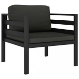 vidaXL Fotoliu Gradina Aluminiu Antracit cu Perne, 75x70x64.5 cm, Modular, Interior/Exterior