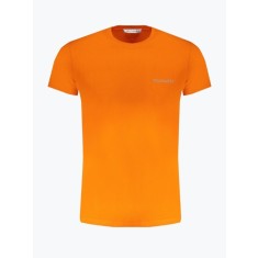Tricou barbati cu decolteu la baza gatului din bumbac, Portocaliu, S