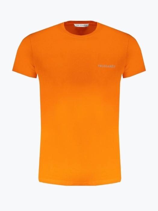 Tricou barbati cu decolteu la baza gatului din bumbac, Portocaliu, S