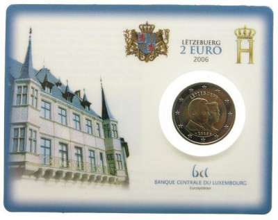 LUXEMBURG 2006 2 Euro comemorativ &amp;ldquo;Nașterea marelui duce ereditar Guillaume&amp;rdquo; BU foto