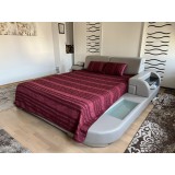 Cuvertura pat decorativa si de protectie CreponTex by Coneltex, 220 x 240 cm, pat dublu, culoare rosie