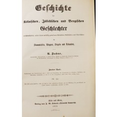 GESCHICHTE DER K&Ouml;LNISCHEN JULISCHEN UN BERGISCHEN GESCHLECHTER, VOL. 2 von U. JAHNE - KOLN 1853