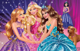 Cumpara ieftin Fototapet autocolant Printesele Barbie, 250 x 150 cm