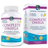 Nordic Naturals Complete Omega cu vitamina D3 și GLA 120 capsule moi cu aromă de lăm&acirc;ie