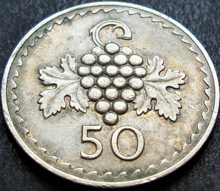 Moneda 50 MILS - CIPRU, anul 1973 *cod 1625 B = TIRAJ MIC!