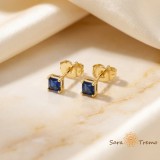 Cumpara ieftin Cercei Safir Regal , Cercei placati cu 3 straturi de aur 14K, zirconia tip safir