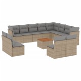 Cumpara ieftin Patio Sofa Set 12-Locuri Amestec de bej si gri deschis