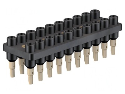 Bloc Multipriză Banană 2mm 20 Prize Neagră 70VDC 10A foto