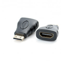 Adaptor / Mufa HDMI mama la mini HDMI tata, ACTIVE, negru, hdmi a la mini hdmi c, contacte aurite, ambalaj individual
