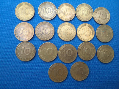 LOT 17 BUCATI 10 PFENNIG ANII 80 -RFG DIFERITE LITERE foto