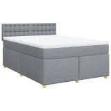 Cumpara ieftin Pat continental, gri deschis, 140x200 cm, material textil