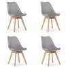 Set 4 scaune bucatarie/living, Artool, Mark, PP, lemn, gri, 49x42x82 cm, Leobert