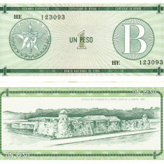 Cuba 1 Peso Exchange Certificate Seria B UNC
