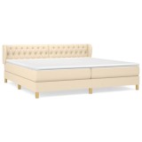 Cumpara ieftin Pat box spring cu saltea, crem, 200x200 cm, textil