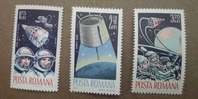 TIMBRE ROM&amp;Acirc;NIA MNH L.P.611/1965 COSMONAUTICĂ I serie simplă foto